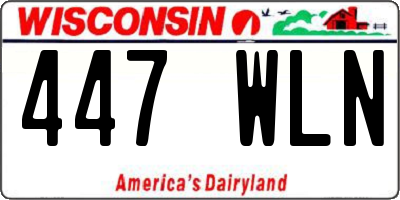 WI license plate 447WLN