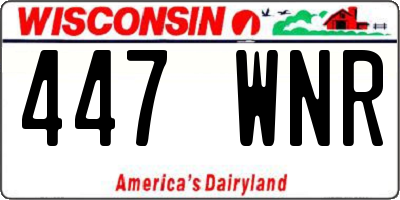 WI license plate 447WNR