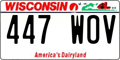 WI license plate 447WOV