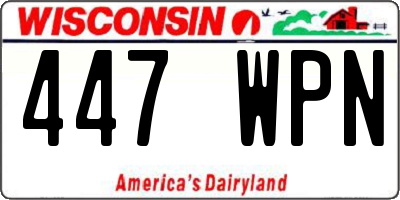WI license plate 447WPN