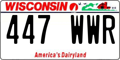 WI license plate 447WWR