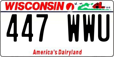 WI license plate 447WWU