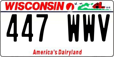WI license plate 447WWV