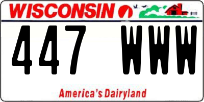 WI license plate 447WWW