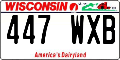 WI license plate 447WXB