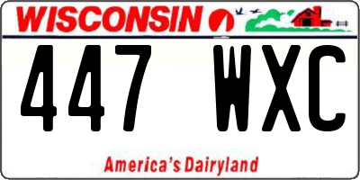 WI license plate 447WXC