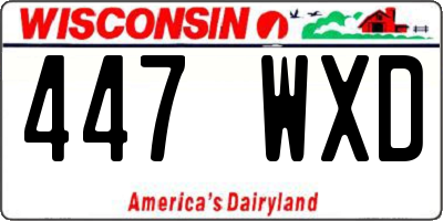 WI license plate 447WXD