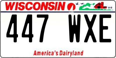 WI license plate 447WXE