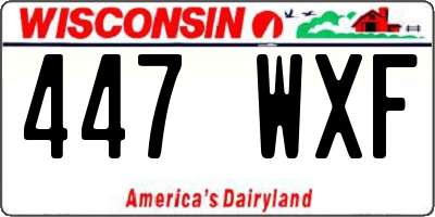 WI license plate 447WXF