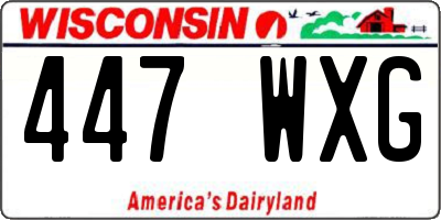 WI license plate 447WXG