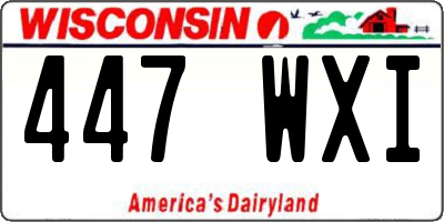 WI license plate 447WXI