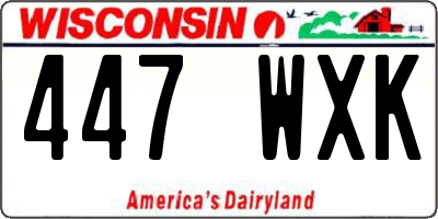 WI license plate 447WXK
