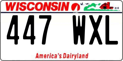WI license plate 447WXL