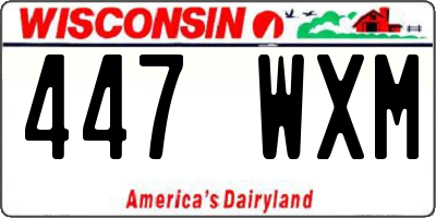 WI license plate 447WXM