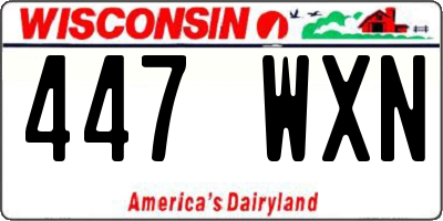 WI license plate 447WXN