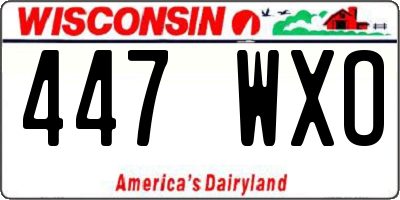 WI license plate 447WXO
