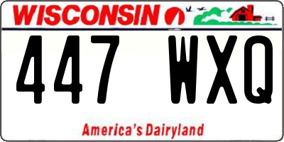 WI license plate 447WXQ