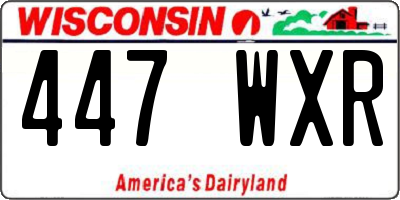 WI license plate 447WXR