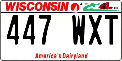WI license plate 447WXT