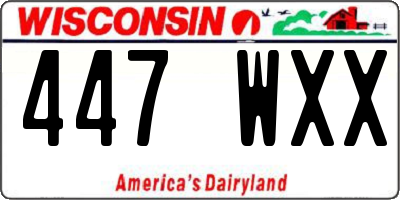 WI license plate 447WXX