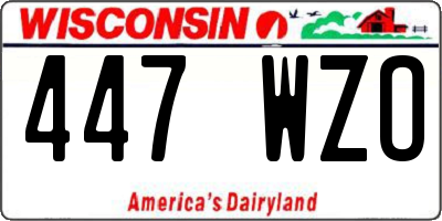 WI license plate 447WZO