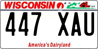 WI license plate 447XAU