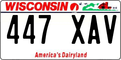 WI license plate 447XAV