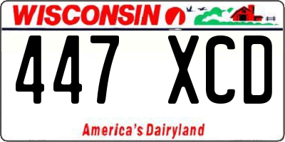 WI license plate 447XCD