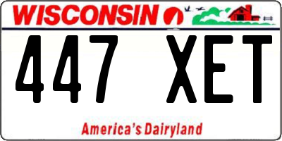 WI license plate 447XET