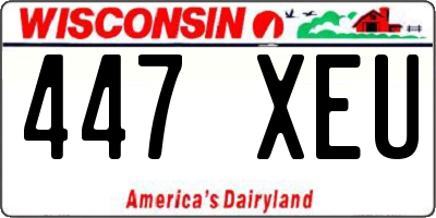 WI license plate 447XEU