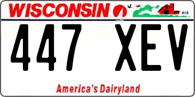 WI license plate 447XEV