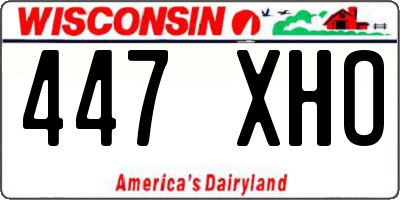WI license plate 447XHO