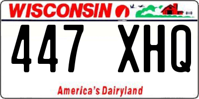 WI license plate 447XHQ