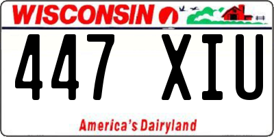 WI license plate 447XIU