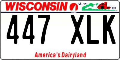 WI license plate 447XLK