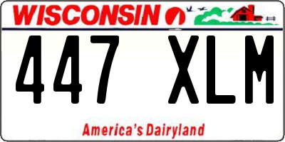 WI license plate 447XLM