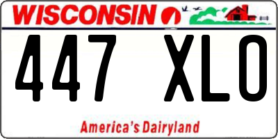 WI license plate 447XLO