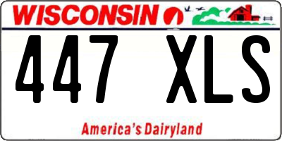 WI license plate 447XLS