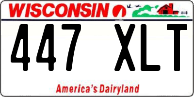 WI license plate 447XLT