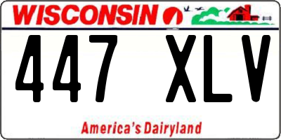 WI license plate 447XLV