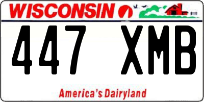 WI license plate 447XMB
