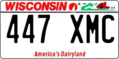 WI license plate 447XMC