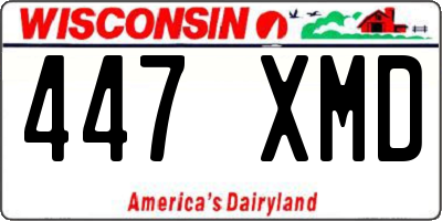 WI license plate 447XMD