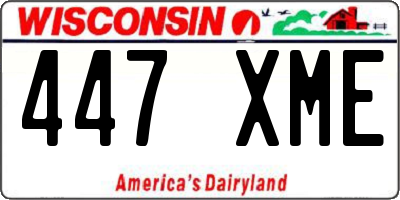 WI license plate 447XME