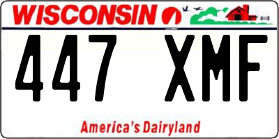 WI license plate 447XMF