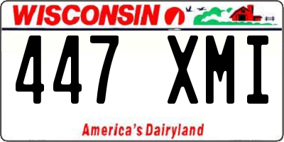 WI license plate 447XMI