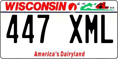 WI license plate 447XML