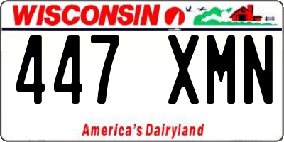 WI license plate 447XMN