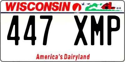 WI license plate 447XMP