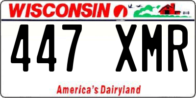 WI license plate 447XMR